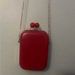 Elizabeth Arden Red Clutch with Gold Chain